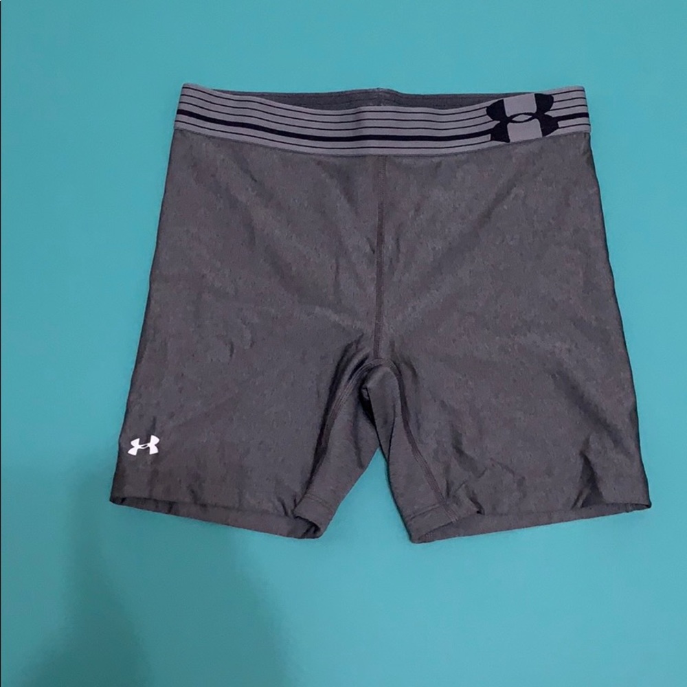 Under Armour compression shorts.
